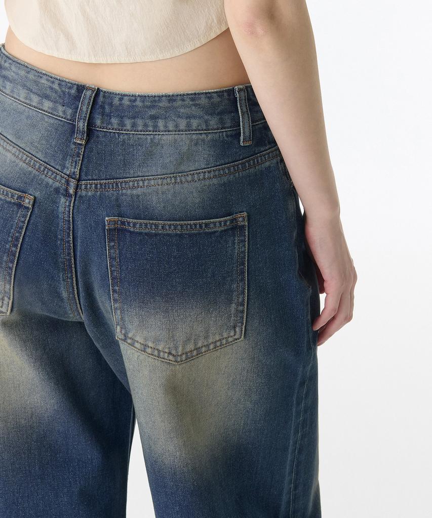 MUSINSA STANDARD WOMAN Women'S Big Brush Extra Wide Denim Pants [Rusty Blue]
