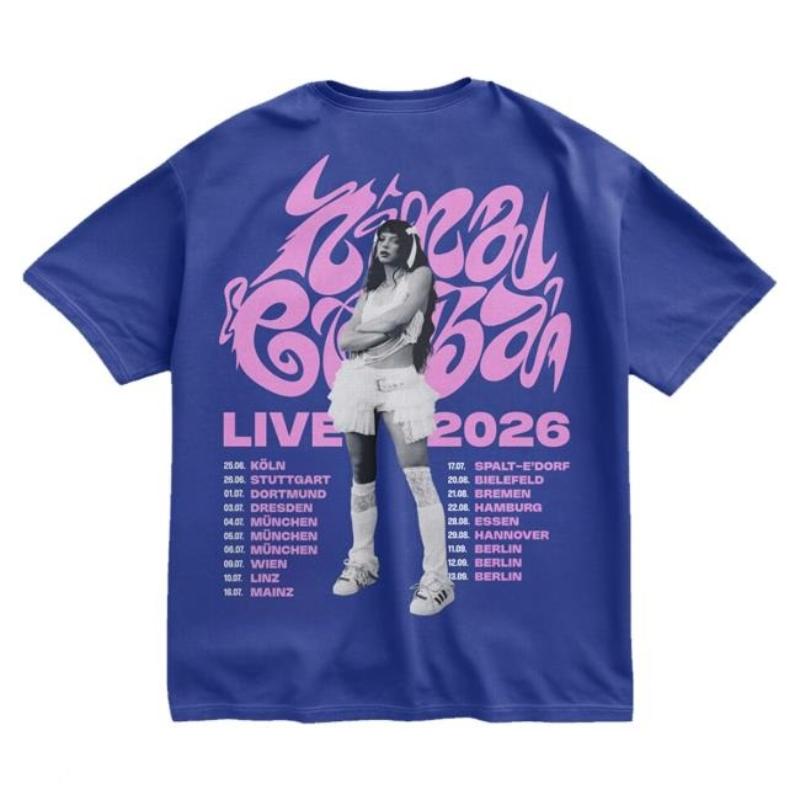Nina Chuba Live 2026 Tour T Shirt German Pop Rapper Concert Date List Graphic Short Sleeve O Neck Tee Retro Music Fan Casual Summer Top For Men Women