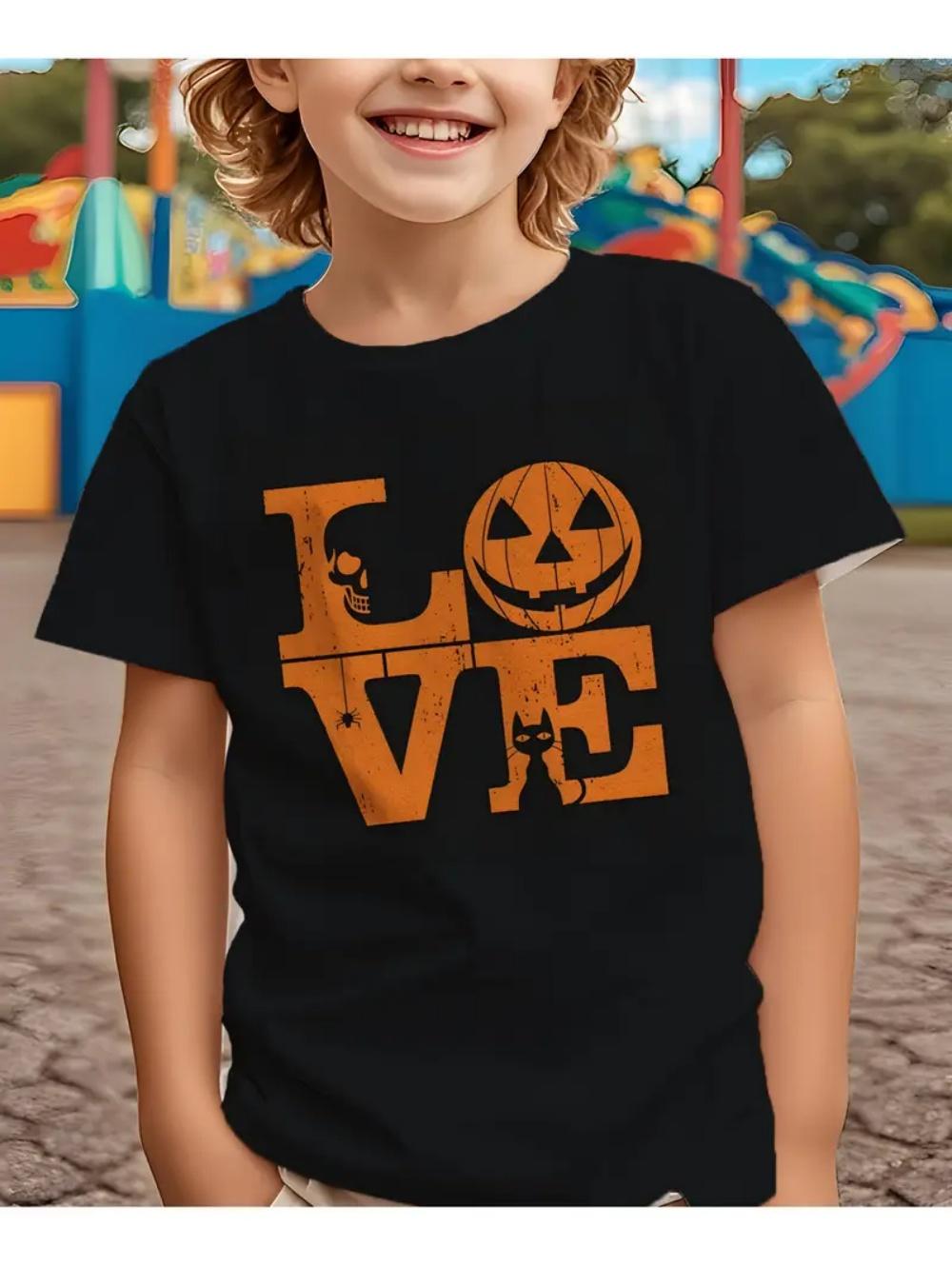 Children T Shirt Halloween 3D Printed Pumpkin T-Shirt Fashion Comfort T Shirt Casual Short Sleeve Tops Tees Children s Clothing 100
