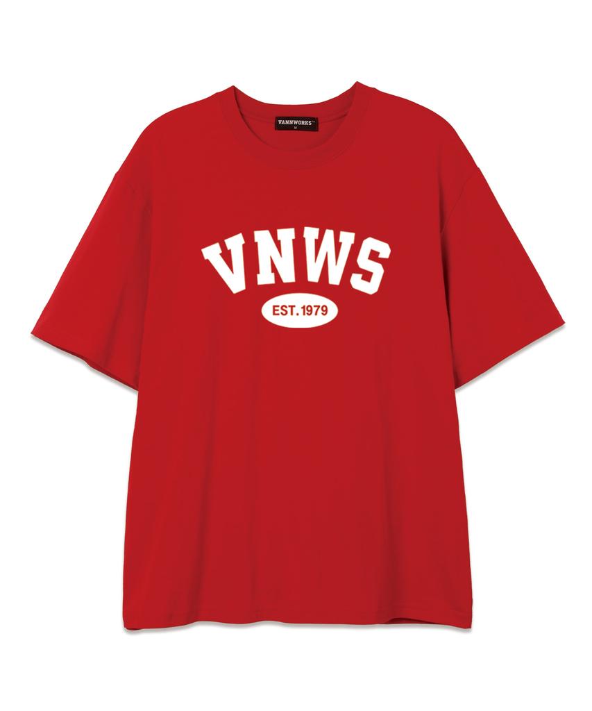 VANNWORKS Vnws Arch Logo Oversized Short Sleeve T-Shirt (Vs0011) Red/White