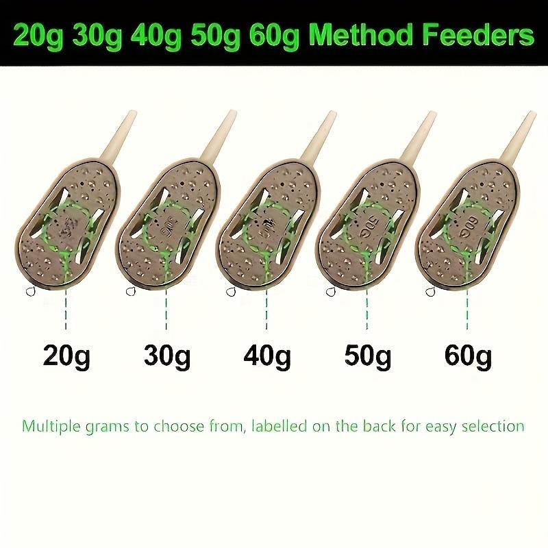 2/5Pcs 20G/30G/40G/50G/60G Method Feeder Fishing Inline Feeder Carp Fishing Feeder Device Kit Feeder Carp Fishing Hair Rigs