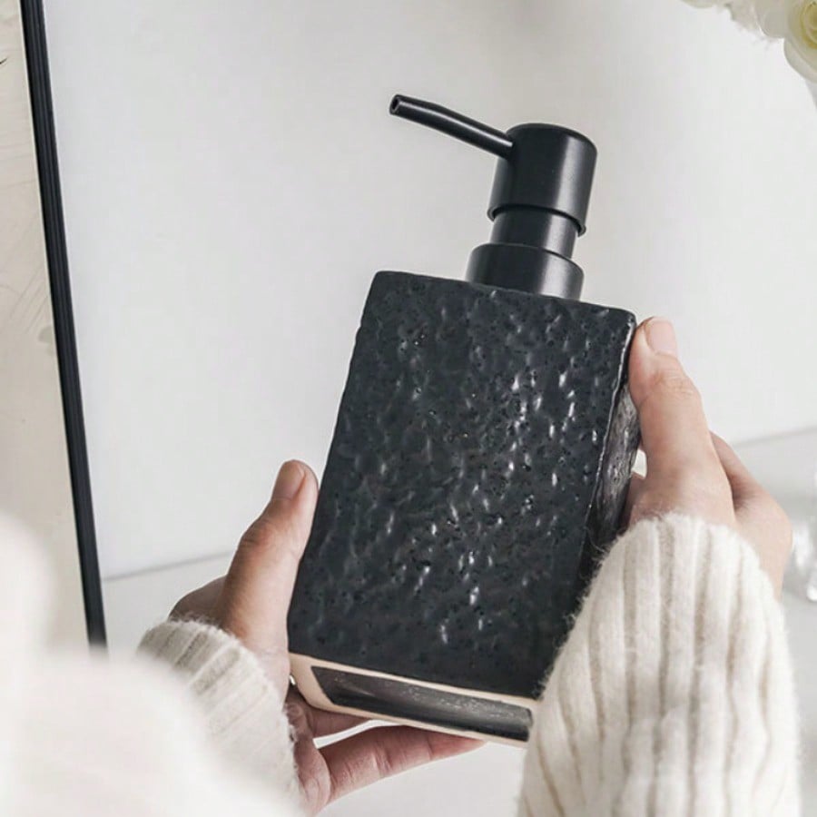 350ml Keramik Seifenflasche Flüssigseifenspender Lotionflasche Handdesinfektionsmittelspender für Flüssigseife Badezimmerzubehör