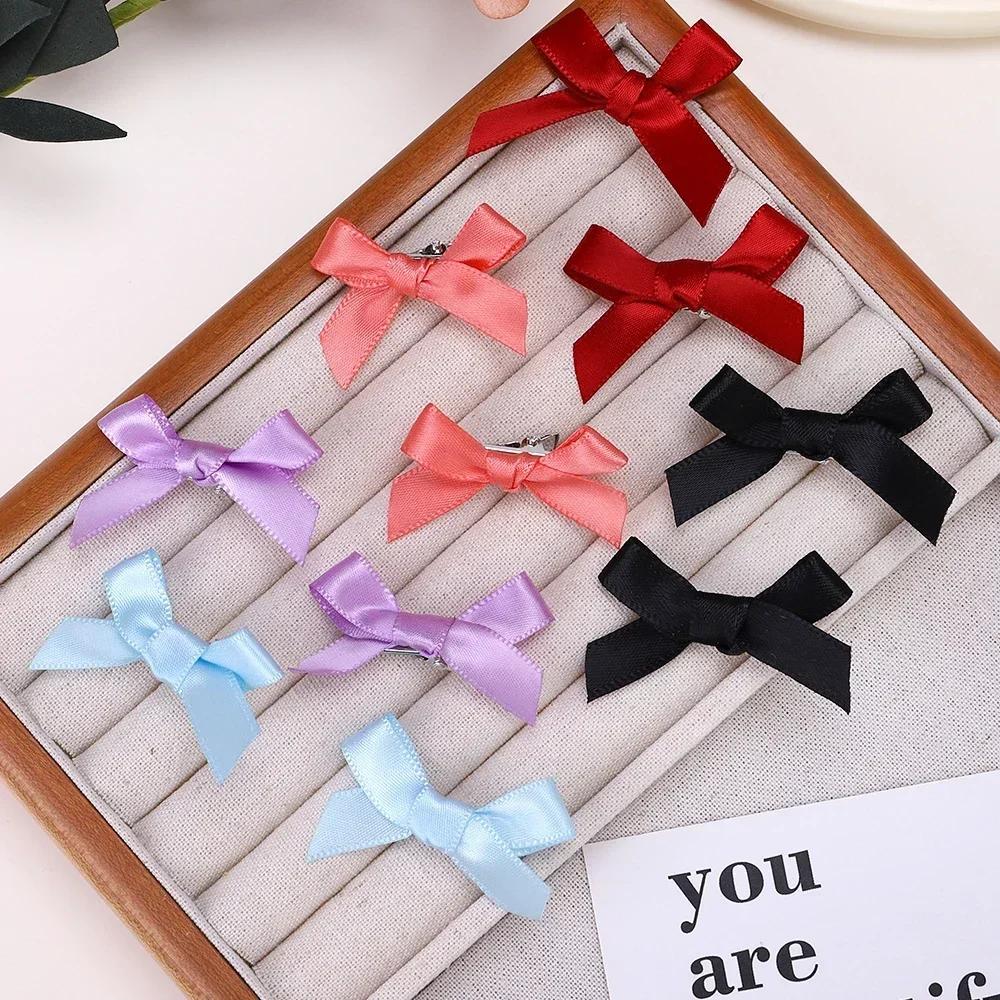 18Pcs Ins Girls Bows Mini Hair Clips Metal Hairpin Headwear Barrette Handmade Ribbon Bow Bangs Clip Fashion Hair Accessories