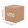 Portable Large Display LED Wood Clock Square Shape Wooden Alarm Clock Digital Alarm Clock Home Decoration