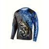 Herren Anglerhemd Langarm T-Shirt Camping Outdoor Herren T-Shirt Sommer Locker Angeln Grafik Sport T-Shirts