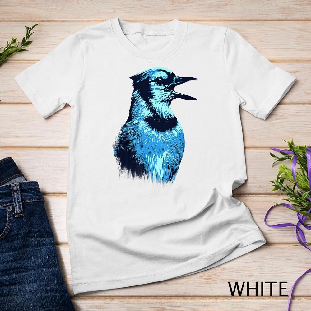 

Blue Jay Bird Novel Design For Wildlife, Nature Lover Unisex T-shirt 4XL