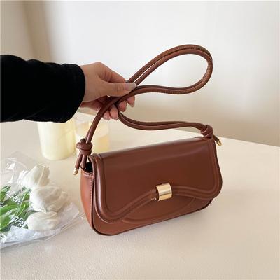 Bolsa de antebraço feminina 2025 verão nova moda simples portátil bolsa baguete design nicho ins bolsa de ombro