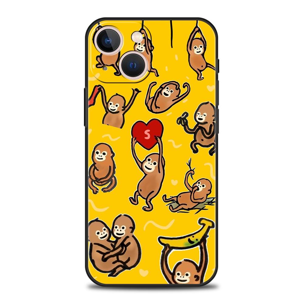 Monkey And Banana Phone Case Cover for iPhone 17 16 15 14 13 12 11 Pro Max 17 Air Plus Shockproof Soft TPU Shell Fundas Capa Bag