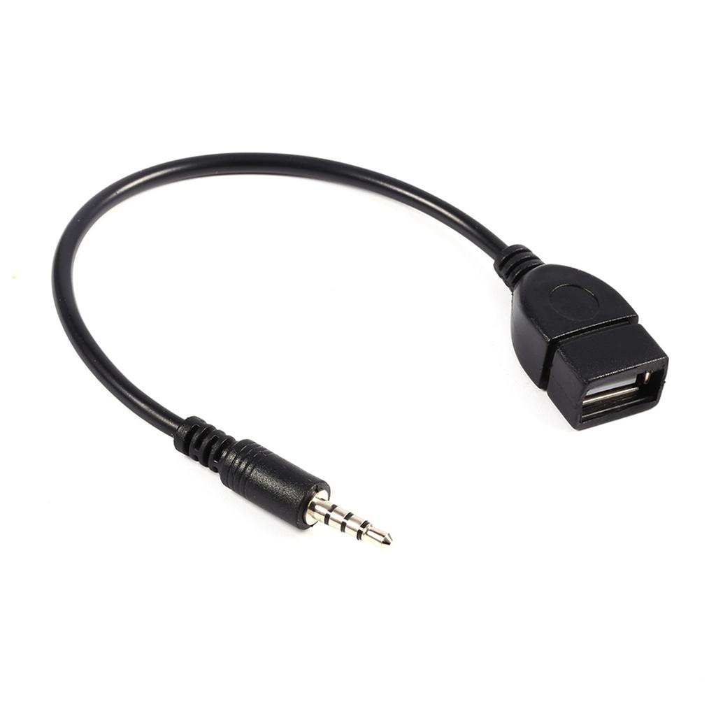 Cablu adaptor convertizor 3,5 mm mufă audio AUX masculin la USB 2.0 tip A mamă OTG