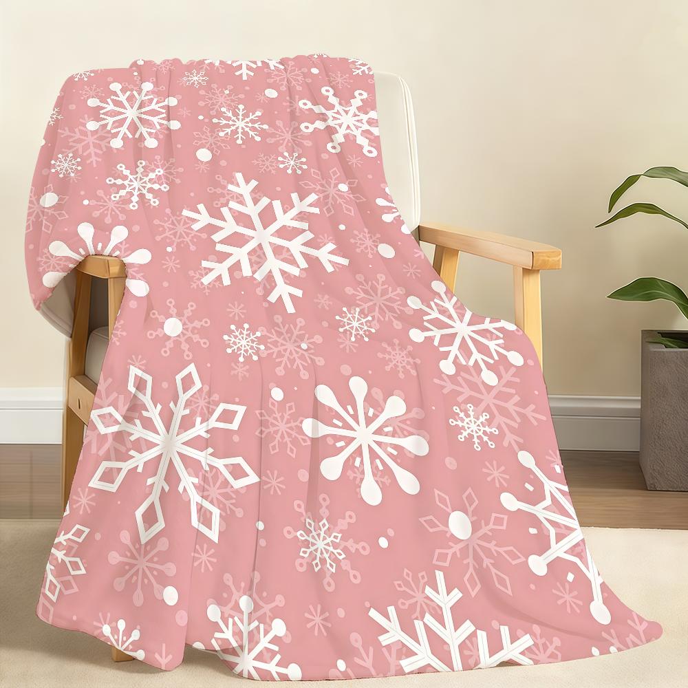 P Pink S Snowflake P Pattern Blanket Soft Throw Blanket for Home Bedroom Bed Sofa Picnic Travel Office Rest Cover Blanket Gift 75x90cm