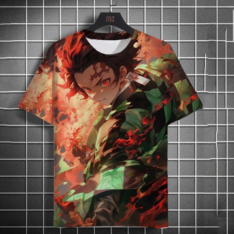 Summer New Men's T-shirt Anime Graphics 3D Printing Short Sleeve Summer Fashion Trend Oversized T-shirt Street Casual Loose Top