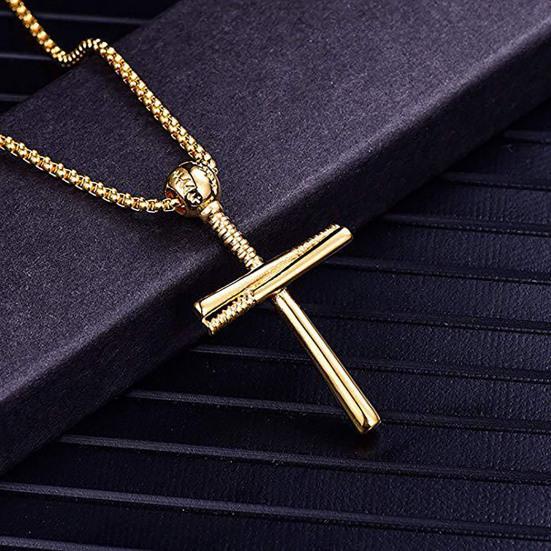 Handsome Men Necklace Cross Design Scratch-resistant Lightweight Leisure Pendant Necklace for Daily Life