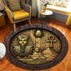 Egpytian and Roman Round Area Rug,Carpet Rug for Living Room Bedroom Sofa Playroom Decor,Non-slip Floor Mat