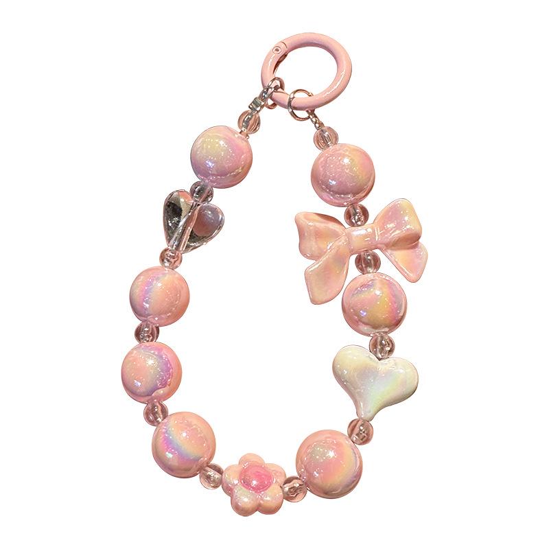Colorful Bow Beaded Phone Charm for Girls & Couples - Bag Charm & Car Keychain