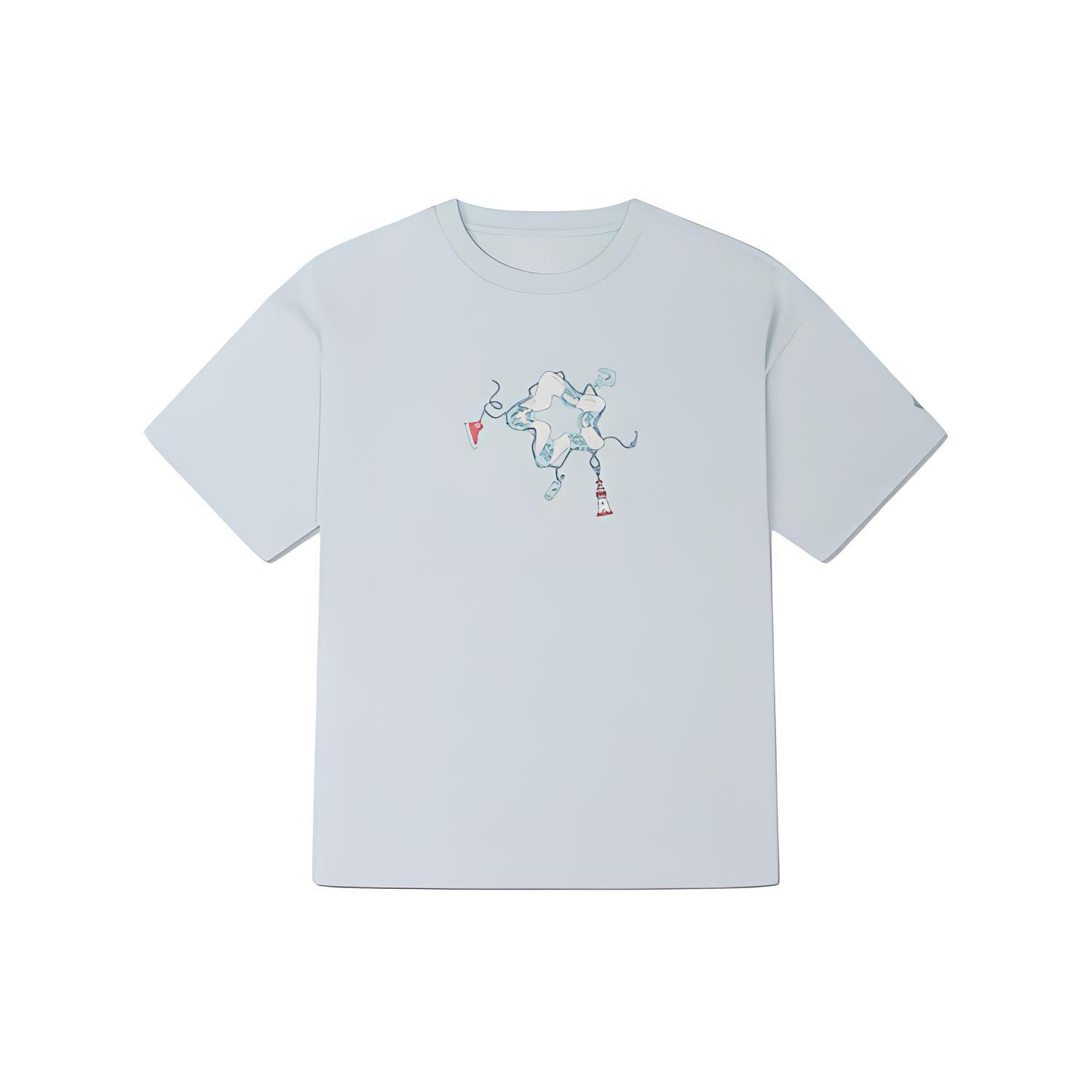 

New Converse T Shirt Women s Aqua Blue 10025880-A03 M