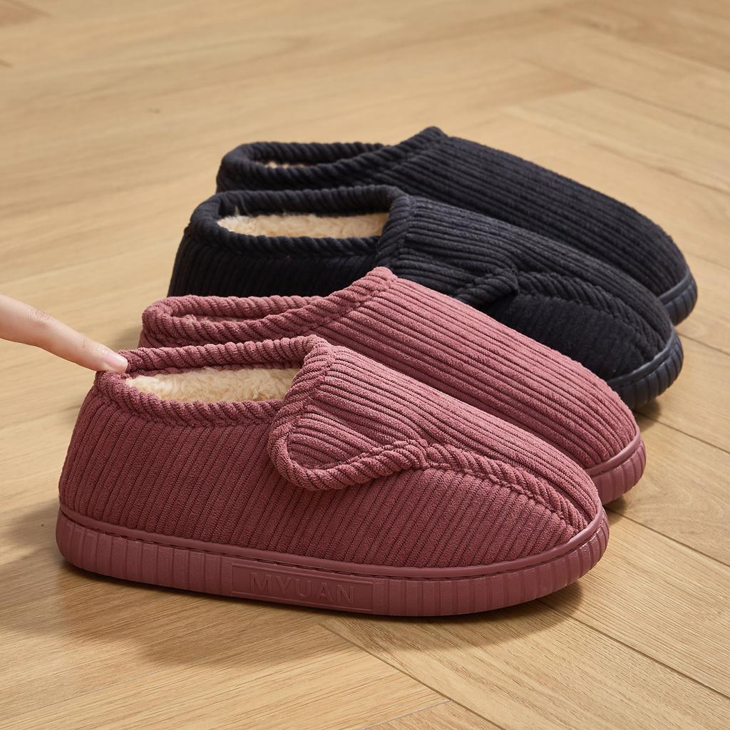 Winter Women Home Slippers Plush Warm Flat Slides Breathable Soft Non-slip Slippers Indoor Outdoor Men Casual Slippers