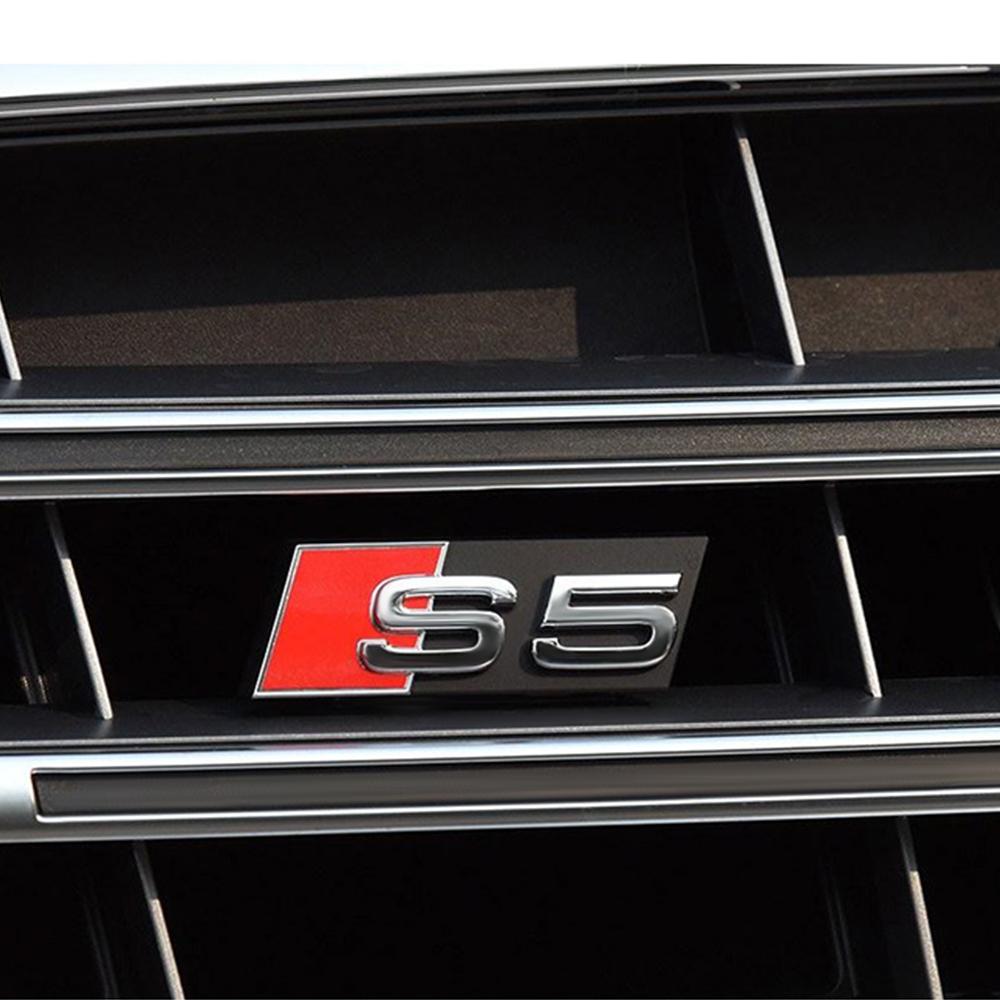 3D ABS Chrome Black Logo S3 S4 S5 S6 S7 Grill Emblem Decoration Car Front Grille Badge For Audi S3 S4 S5 S6 S7 Refit Accrssories