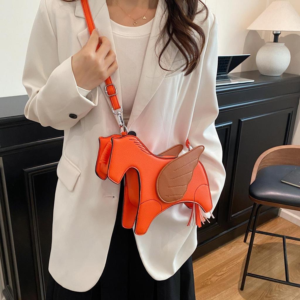 Yogodlns High Quality Women PU Leather Shoulder Bag Fashion Horse Shape Handbags Crossbody Bags for Women Casual New Female Messenger Bag