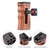 Adjustable Wooden Camera Cage Handle Left Right Side Hand Grip 1 4 Inch Screw  Style Mount with Cold Shoe Mount Mini