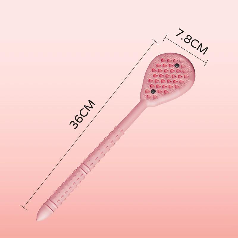 

Thick Silicone Tapping Hammer, Extra Long Gua Sha & Meridian Massager for Back Pain Relief, Senior Wellness Tool рожевий
