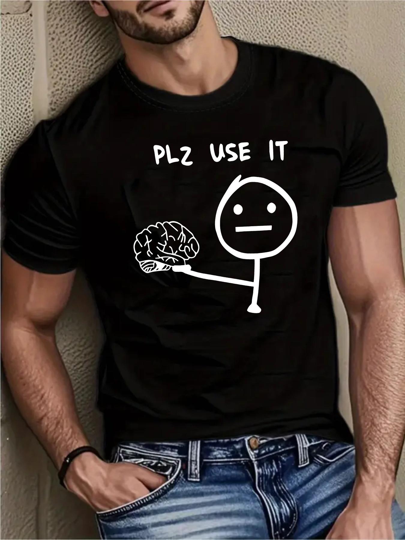 Please Use It for Letter-Print T-Shirts XL