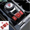 For Kia Carnival -23 Red Aluminum Center Console Button Sticker Trim Cover