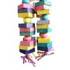 WTEMPO Building Blocks Toys For Small Medium And Large Parrots Pet Rainbow Bite String Toys Ladders 