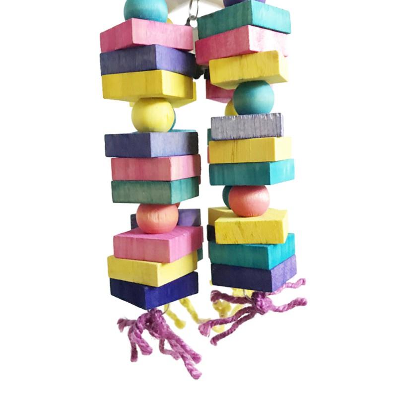 WTEMPO Building Blocks Toys For Small Medium And Large Parrots Pet Rainbow Bite String Toys Ladders 