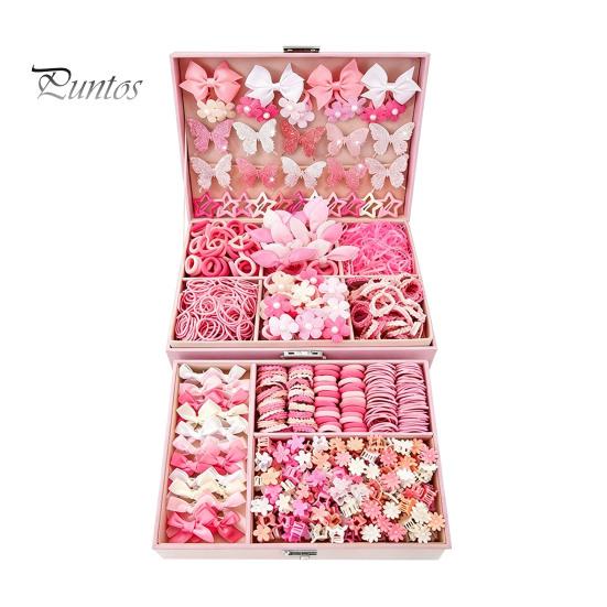 Vivid Patterns Hair Accessories Set for Girls, Bows, Butterfly Clips, Barrettes, Versatile Daily Wear Elastic Ties, Claws Toddlers Birthday