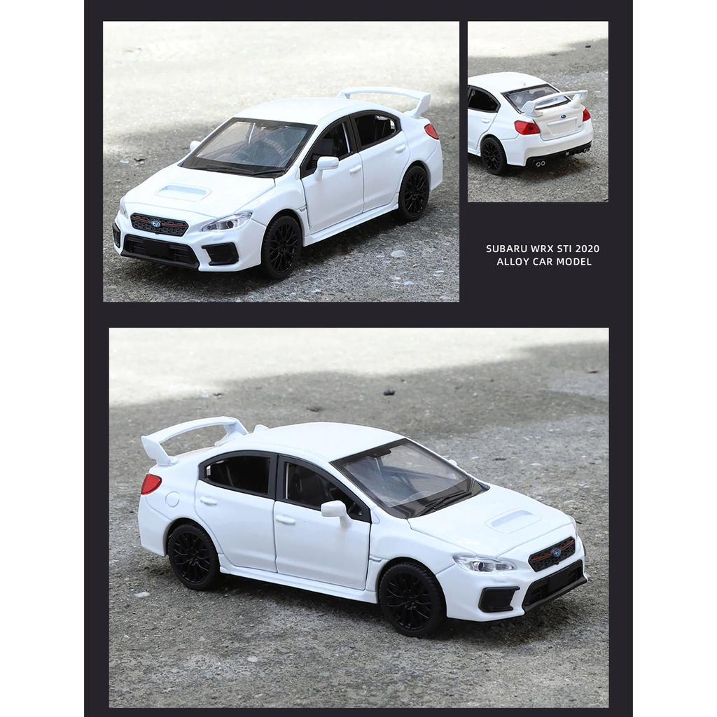 1/30 Subaru STI WRX Alloy Car Model Sound and Light Pull Back Children's Toy Collectibles Birthday Gift