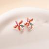 Summer Vacation Style Colored Starfish Pearl Stud Earrings Women'S Seaside Sweet And Advanced Sense Niche Temperament Earrings