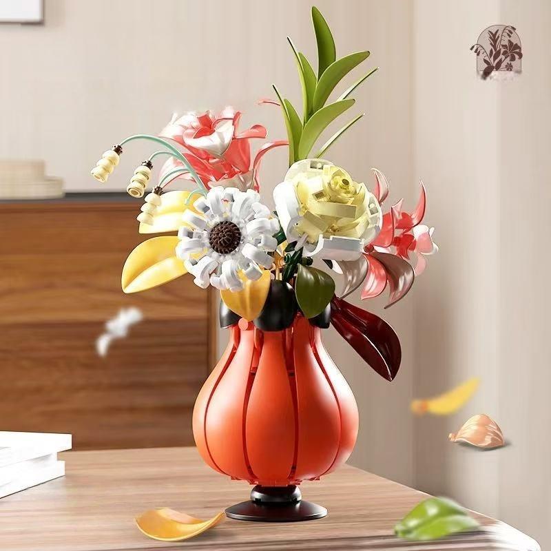 

Flower Blooming Arrangement Set - Artificial Flower Bonsai Table Centerpiece And Home Decor - Gift For Mother S Day Teacher S Day Valentine S Day M