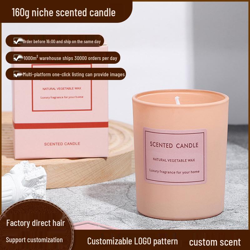 Pink Glass Scented Candle - Valentine's Day Romantic Decor Gift