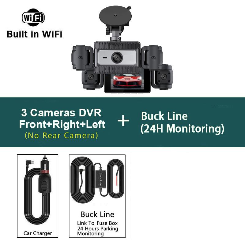 4 Cameras 360° Full HD 1080P Car DVR Wifi Dash Cam 4 Channel Dashcam Video Recorder WDR Night Vision Black Box Cabin Camera