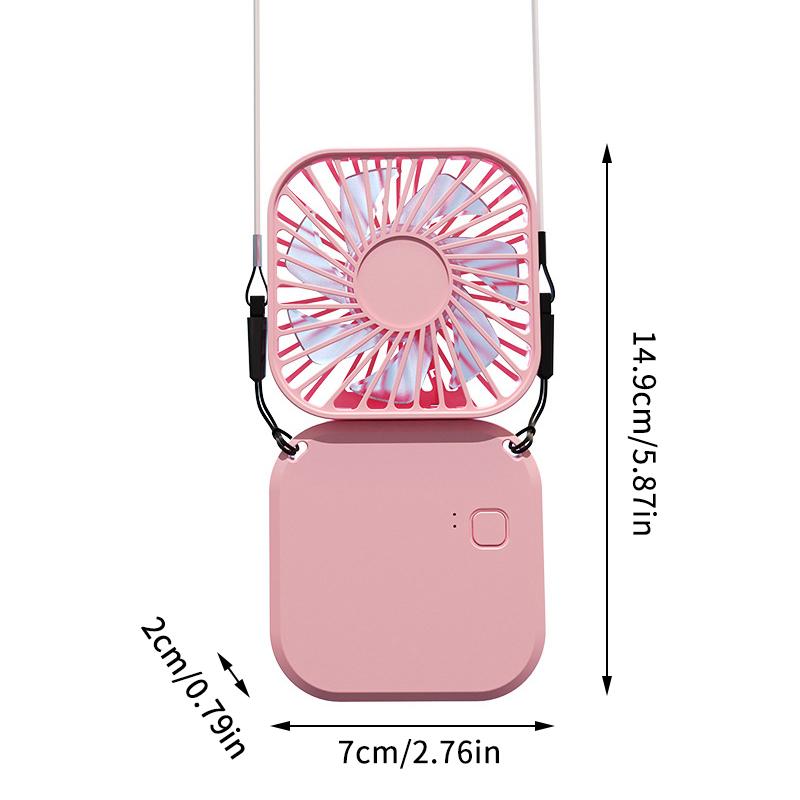 Mini Folding Hanging Neck Fan Foldable Hand-Held Fan Mini Folding Personal Fan, 3 Speeds Usb Charging For Travel Cooling Tool