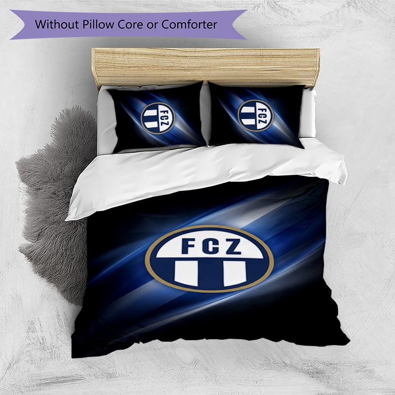 FC Zürich Printed 3PCS Bedding Set Breathable Duvet Cover with Pillowcases Decorative Bed Linen for Bedroom Home