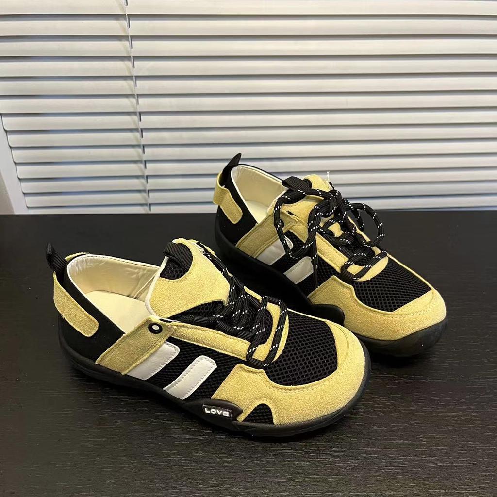Retro Leather Soft-soled German Training Shoes Women's 2025 New Summer Thin Breathable Mesh Casual Sports Forrest Gump Shoes Tide