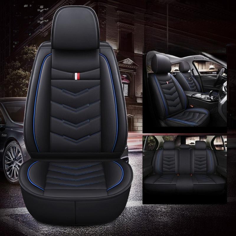 Full Wrap PU Leather Seat Covers, Five-Seat Seat Cushions, Full Set of Five-Seat Seat Covers, Compatible with Five-Seat Vehicles, New Seat Cushions
