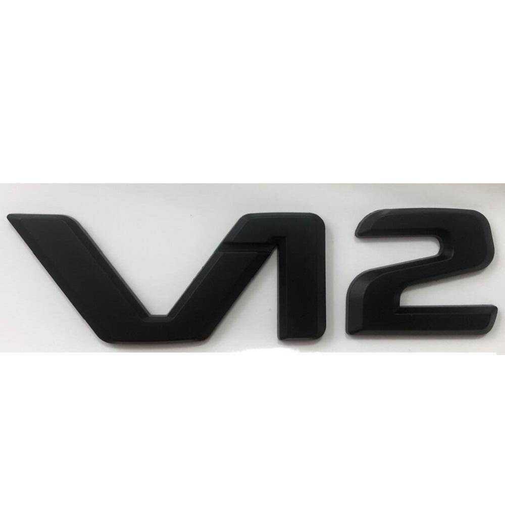 Chrome Black V12 V 12 Letters Sides Fender Badges Emblems for Mercedes Benz MAYBACH S500L S600L S63 S65 S65L AMG