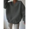 Autumn Casual Women's Solid Color Long Sleeved Round Neck Sweatshirt Loose Plus Size Sweatshirt