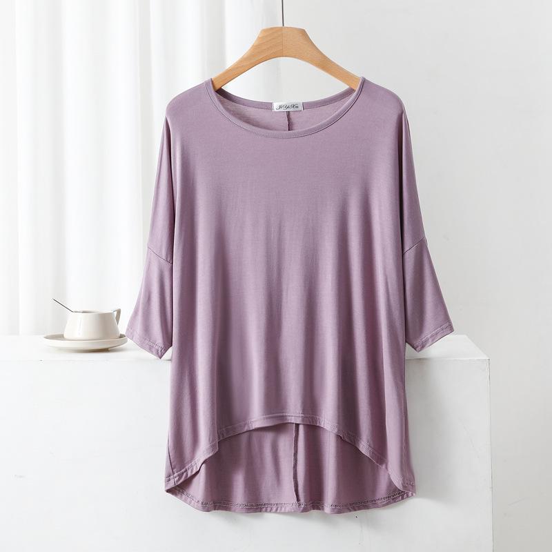 Women's Summer Modal Batwing Sleeve Top - Slimming, Loose, and Stylish.
