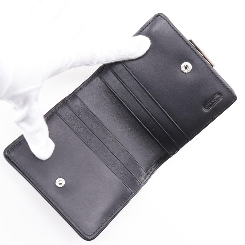 COACH logo Bi-Fold Wallet Gamaguchi black Calfskin Women Used
