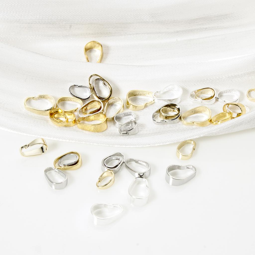 50pcs Brass Pendant Pinch Bails Clasps Gold Plated Sliver Plated Multisize Brass Melon Seed Buckle High Quality Jewelry Findings