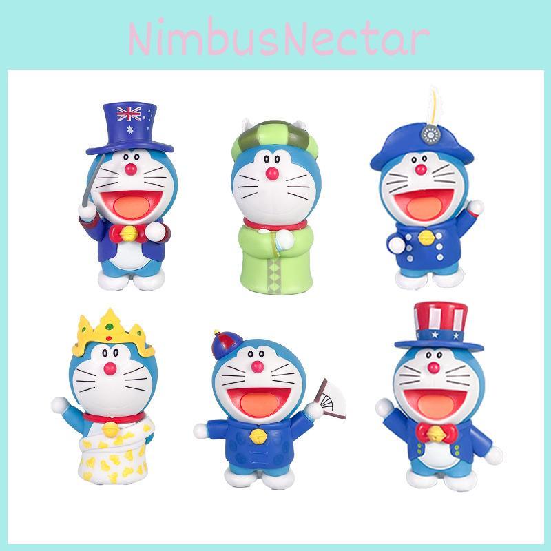 Doraemon Samlerfigurserie Pvc Leketøy Med Montering For Skrivebordsdekorasjon Og Gave