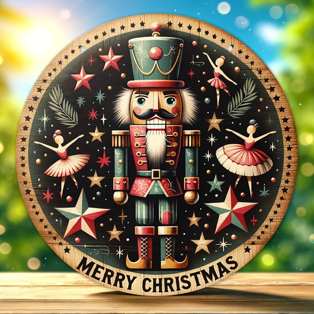 Vintage Weihnachten Nussknacker Dekorative Wandhänge Schild - Hergestelltes Holz Willkommensplakette mit Nussknacker-Thema, Mehrzweck