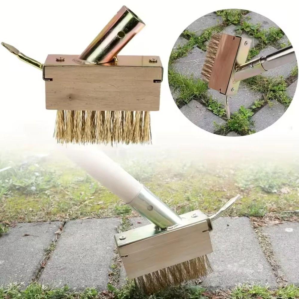 Unkrautbürste mit langem Stiel Stahlborsten Gartenbürste Kratzbürste Moosentfernung