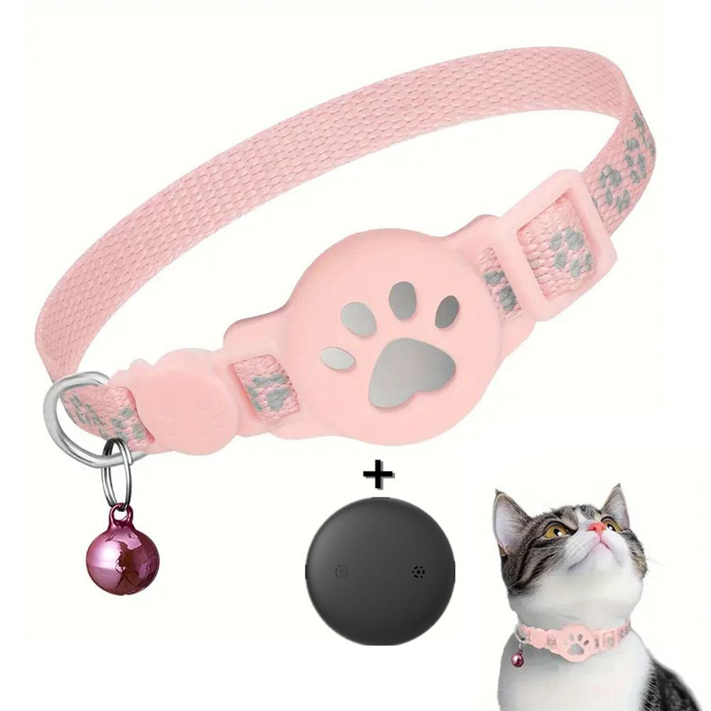 Cat Locator Collar Lightweight Adjustable Real Time GPS Tracking Outside Reflective Strips For Night Safety Enhance Pet Safety