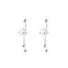925 Silver Needle Lotus flower Short Tassel Bead Screw Plant Stud Earrings For Women Cute Fine Jewelry Trendy Accessories