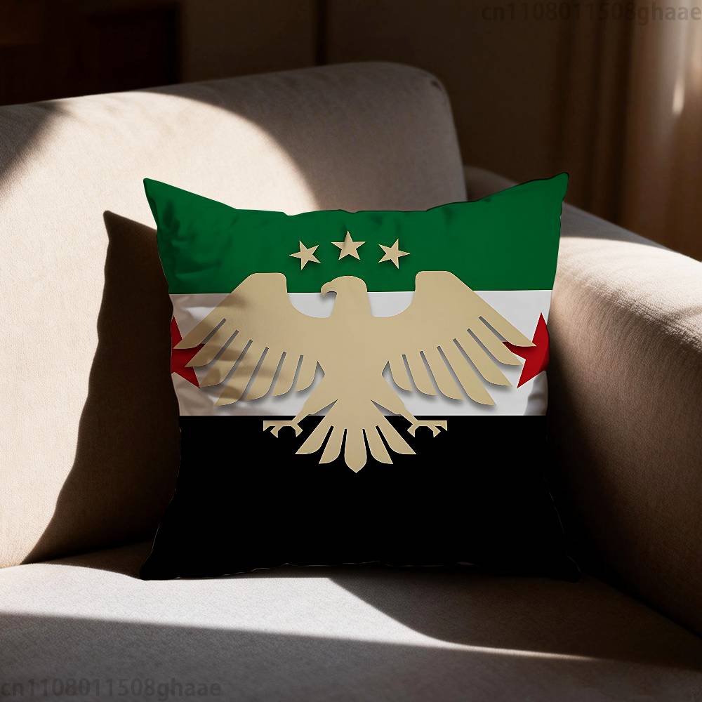 Eagle Syrian New 2026 Logo Flag  Pillow Case Sofa Living Room Bedroom Headboard Backrest Cushion Square Cushion Nap Time