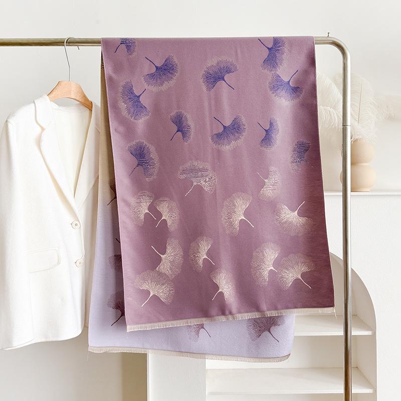 Printed Leaves For Women, Autumn And Winter Cape, Loose Cape, Office Scarf, Shawl And Foreign Style